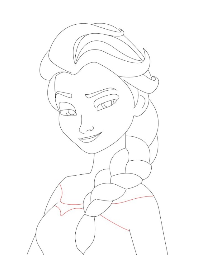 How To Draw Elsa Easy Coloring Page Trace Drawing Easy Cartoon | The ...