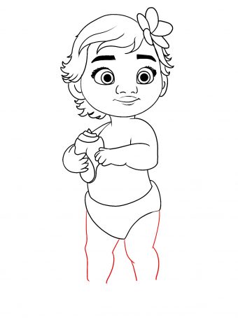 How To Draw Baby Moana From Disney's Moana - Draw Central