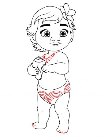 How To Draw Baby Moana From Disney S Moana Draw Central