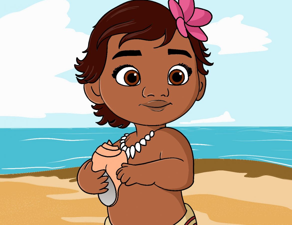 How To Draw Baby Moana From Disney S Moana Draw Central